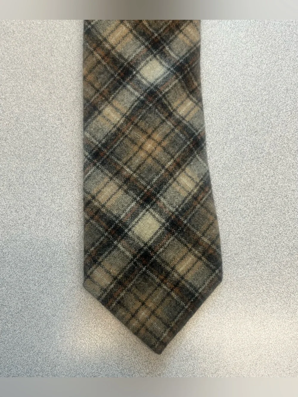 Vintage Pendleton 100% Virgin Wool Plaid Ties Lot of 2 Blue Brown